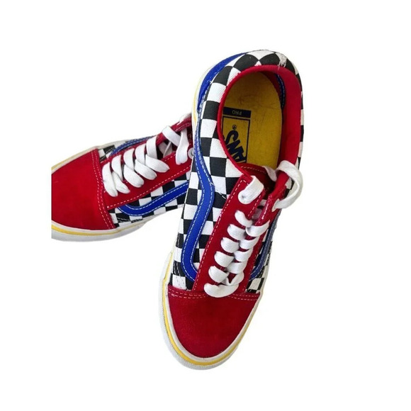 VANS Old Skool Pro x Brighton Zeuner Red Checker Blue Men’s Size 6 Women 8.5-9 - Picture 11 of 12